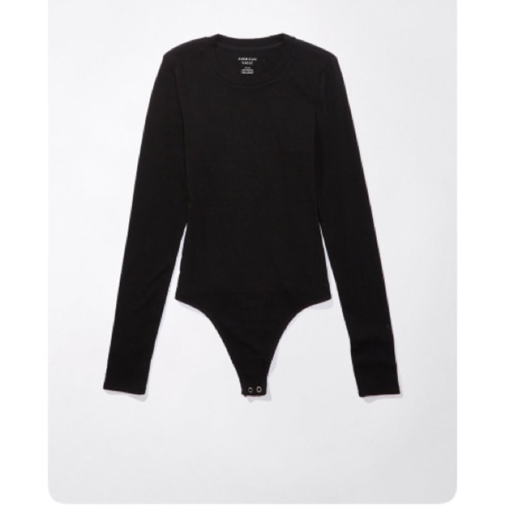 American Eagle Outfitters Black Ribbed Body Suit XL